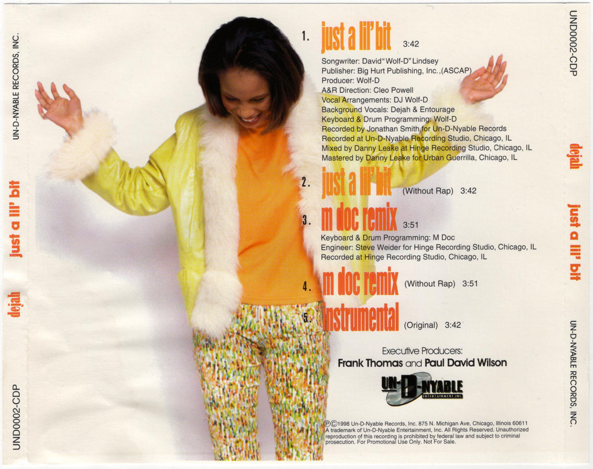 レアindie r&b dejah Dejah - Just A Lil' Bit [CD Single] – Hella Dope Records