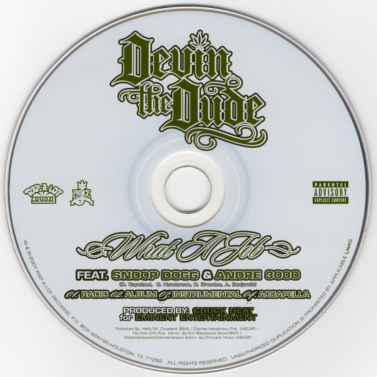 Devin The Dude - What A Job [CD Single] – Hella Dope Records
