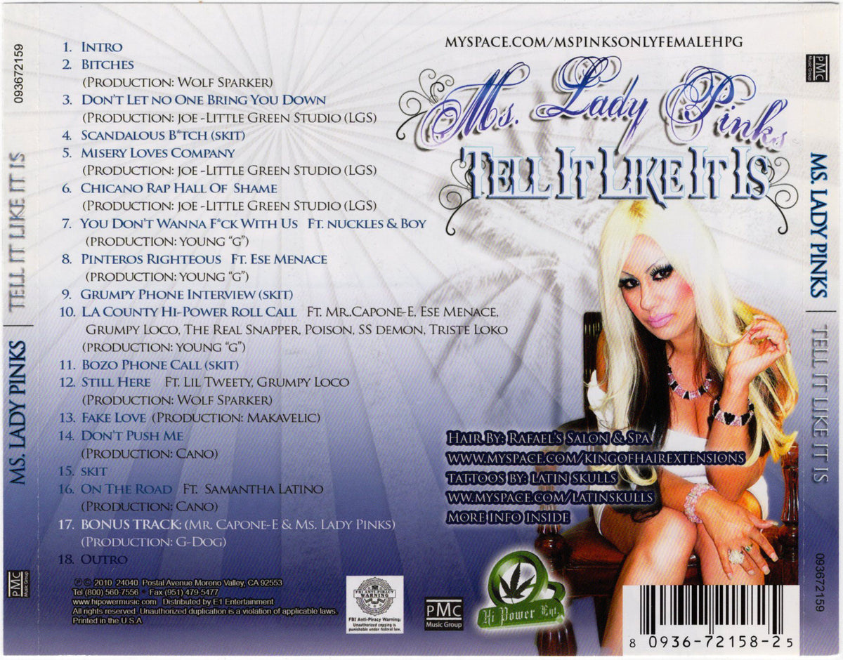 Ms. Lady Pinks - Tell It Like It Is [CD Album] – Hella Dope Records
