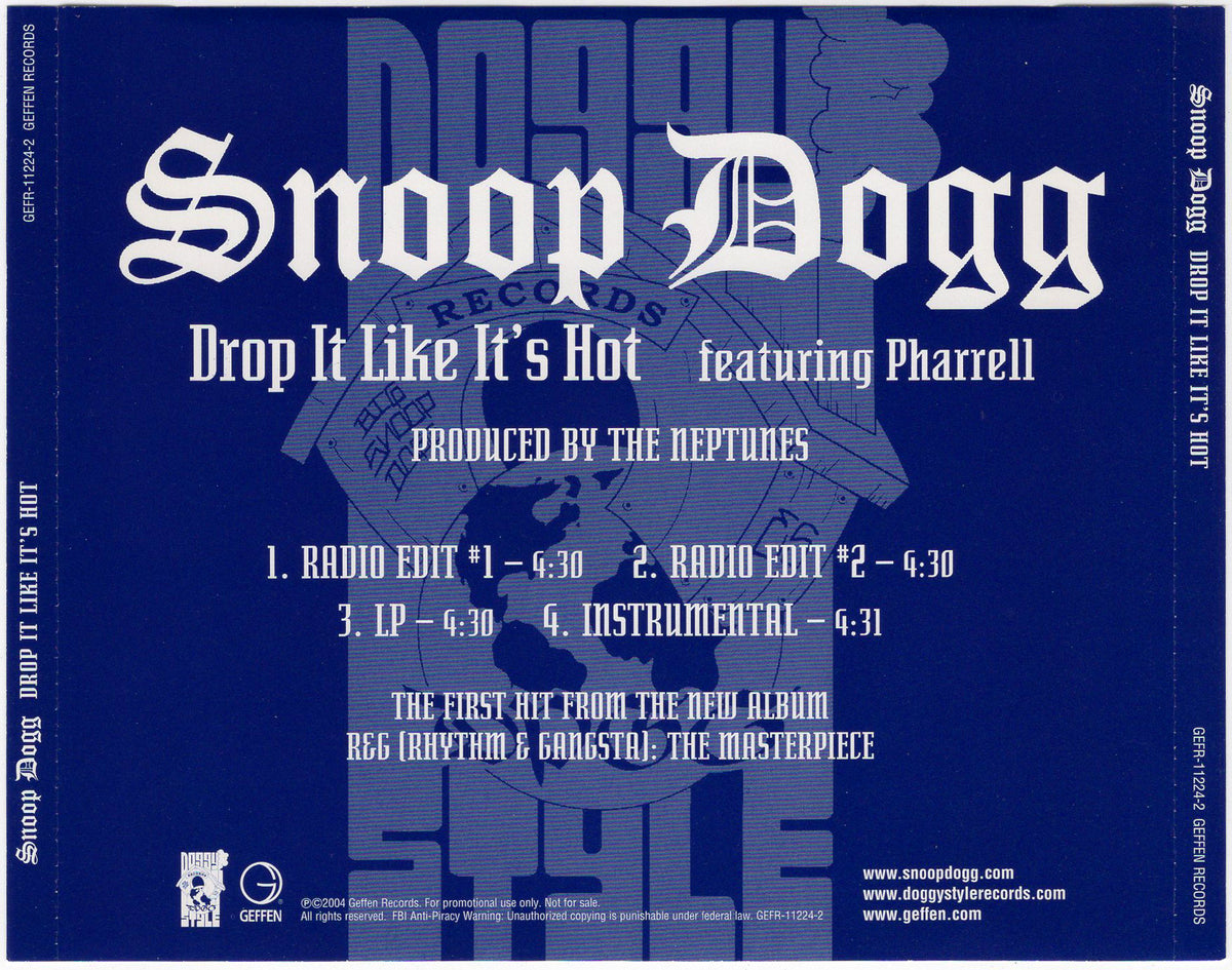 Snoop Dogg & Pharrell - Drop It Like It's Hot [CD Single] – Hella