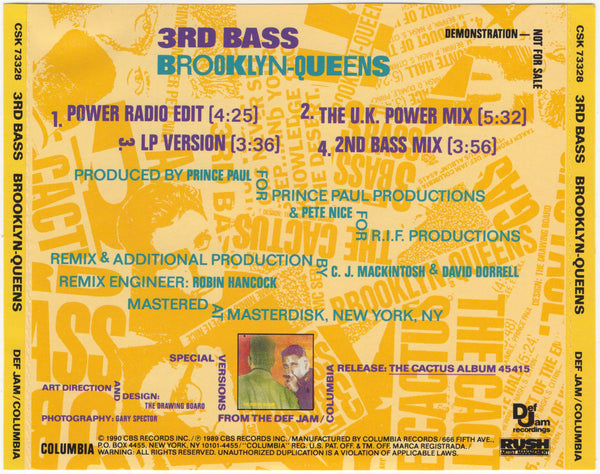 3rd Bass - Brooklyn-Queens [CD Single]