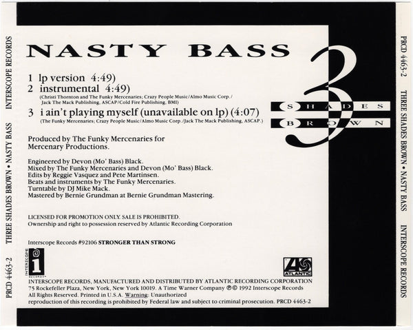 Three Shades Brown - Nasty Bass [CD Single]