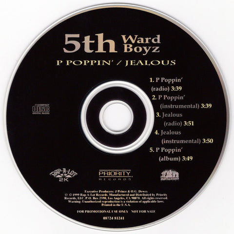 5th Ward Boyz - P Poppin' / Jealous [CD Single]