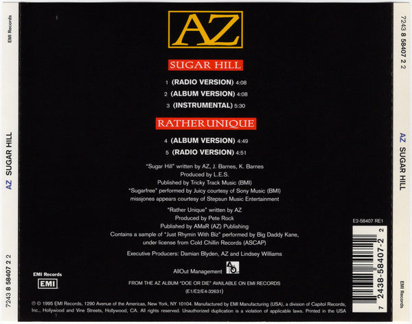 AZ - Sugar Hill [CD Single]