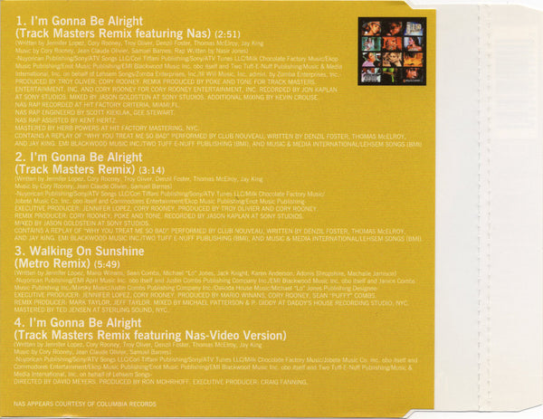 J.Lo aka Jennifer Lopez - I'm Gonna Be Alright (Track Masters Remix) [CD Single]