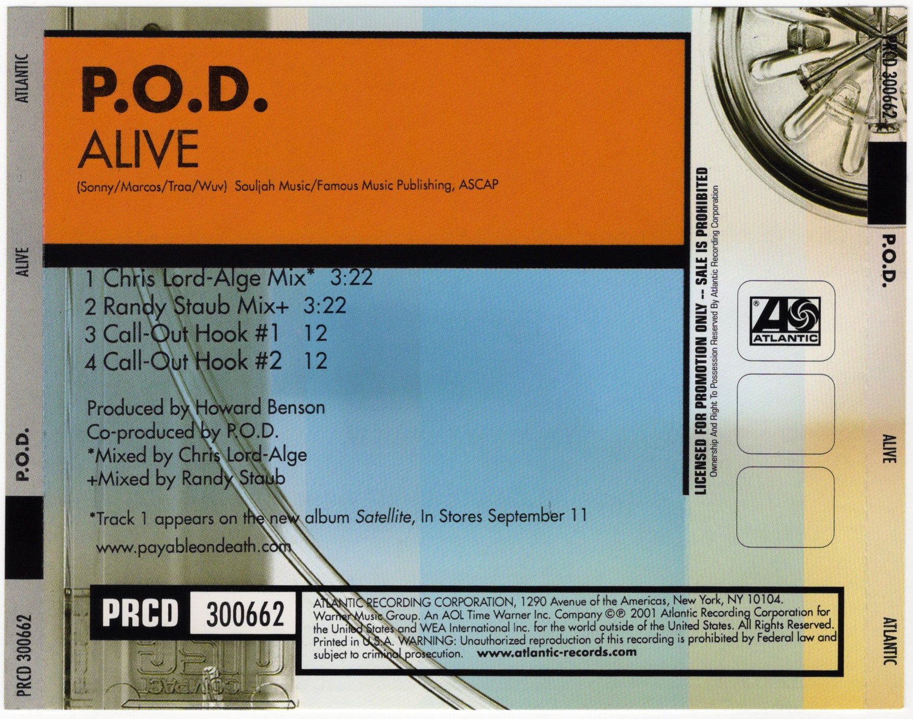 P.O.D. - Alive [CD Single] – Hella Dope Records