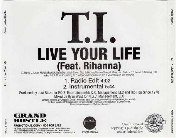 T.I. & Rihanna - Live Your Life [CD Single]