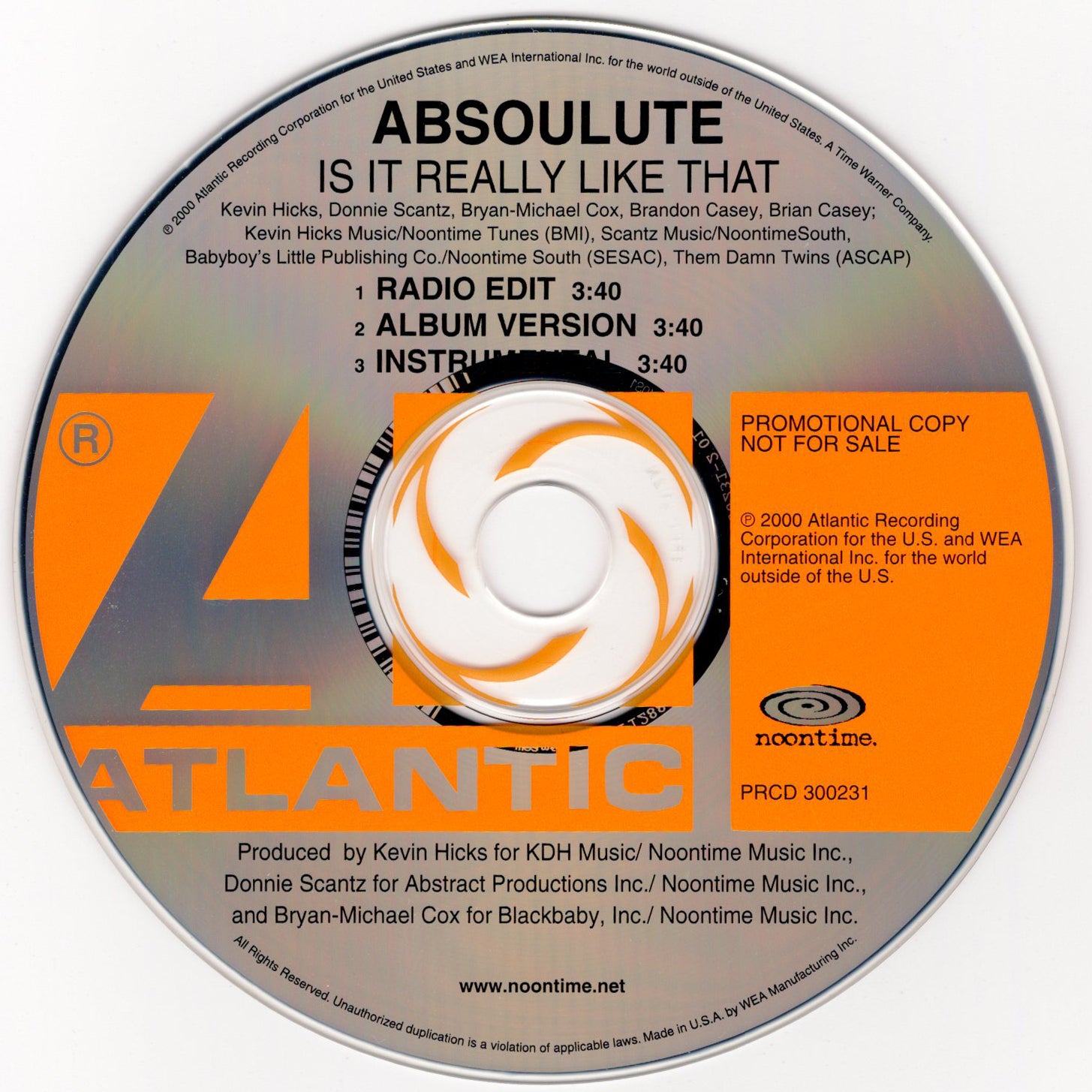 Absoulute - Is It Really Like That [CD Single]