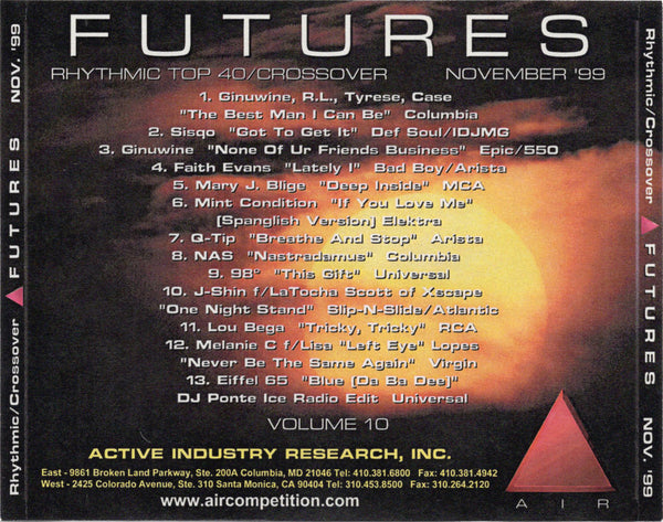 Air Futures - Rhythmic Top 40/Crossover November 1999, Volume 10 [CD Promo]