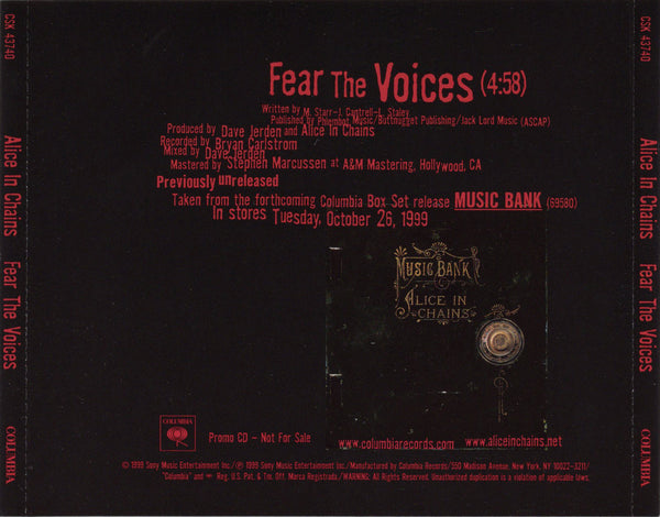 Alice In Chains - Fear The Voices [CD Single]