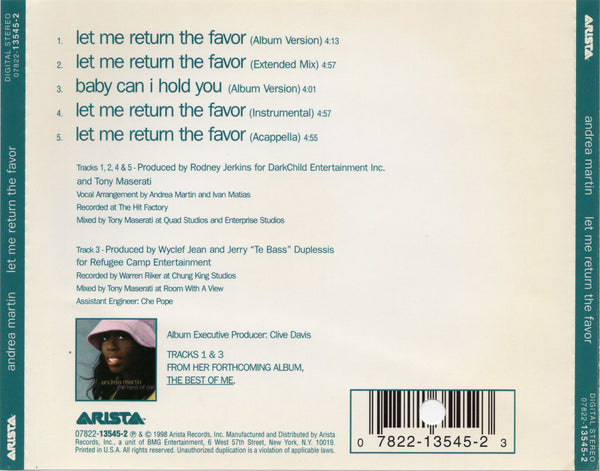 Andrea Martin - Let Me Return The Favor [CD Single]