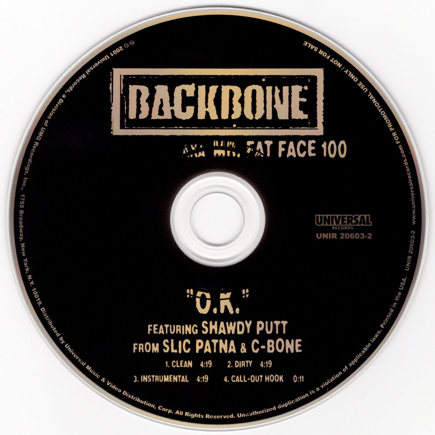 Backbone - O.K. [CD Single]