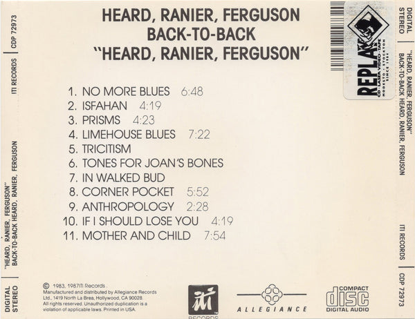 Heard Ranier Ferguson - Back To Back [CD Album]