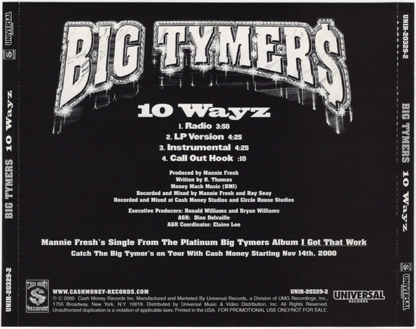 Big Tymers - 10 Wayz [CD Single]