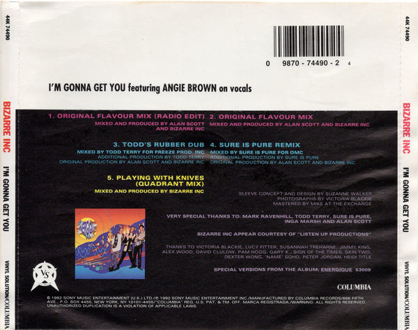 Bizarre Inc & Angie Brown - I'm Gonna Get You [CD Single]