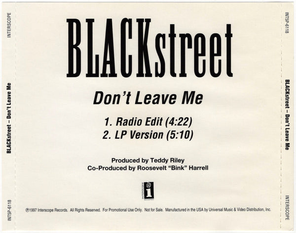 Blackstreet - Don't Leave Me [CD Single]