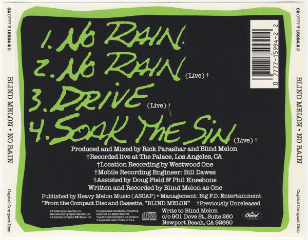 Blind Melon - No Rain [CD Single]