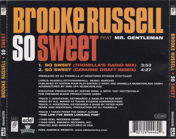 Brooke Russell & Mr. Gentleman - So Sweet [CD Single]