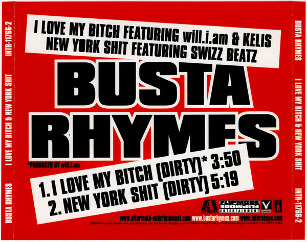 Busta Rhymes - I Love My Bitch / New York Shit [CD Single]