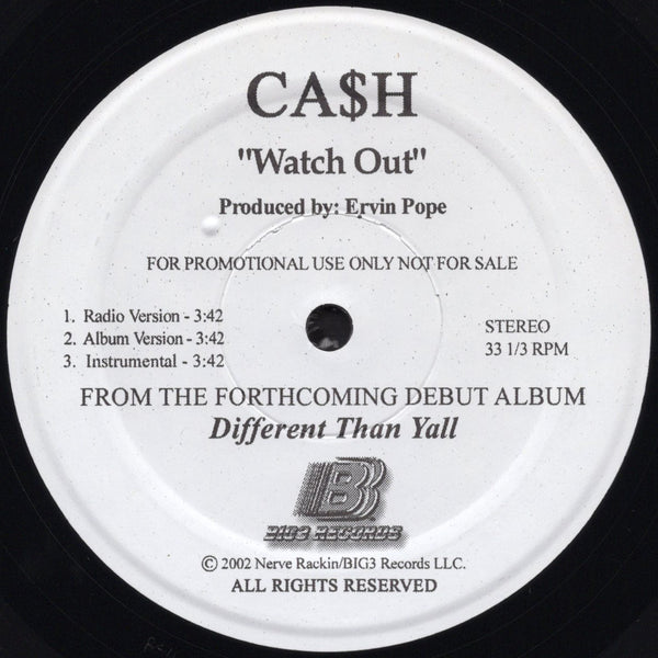Ca$h - Watch Out [12" Single]