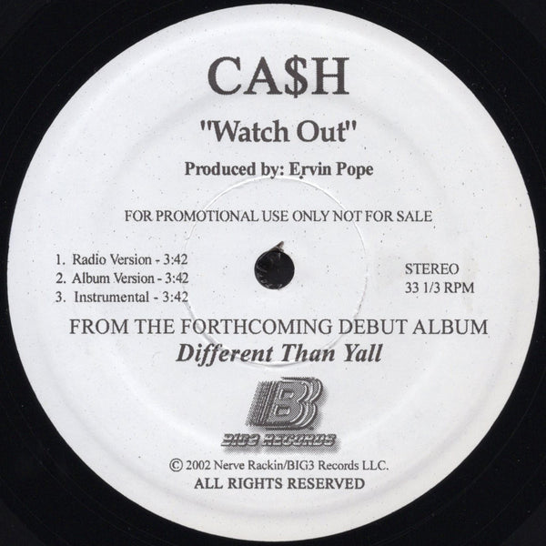 Ca$h - Watch Out [12" Single]