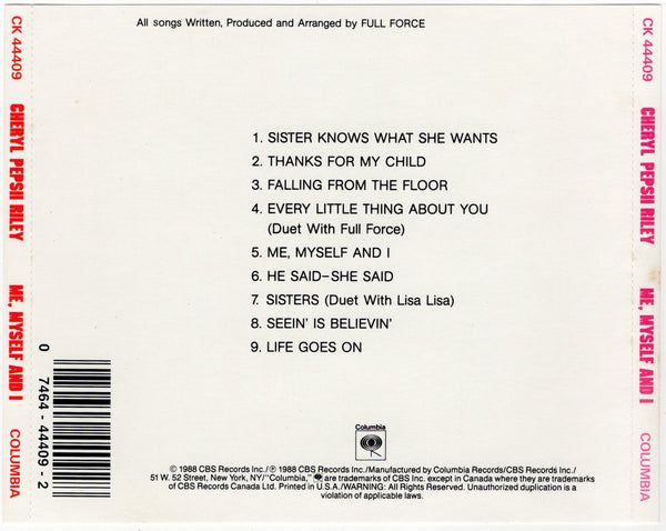 Cheryl Pepsii Riley - Me Myself And I [CD Album]