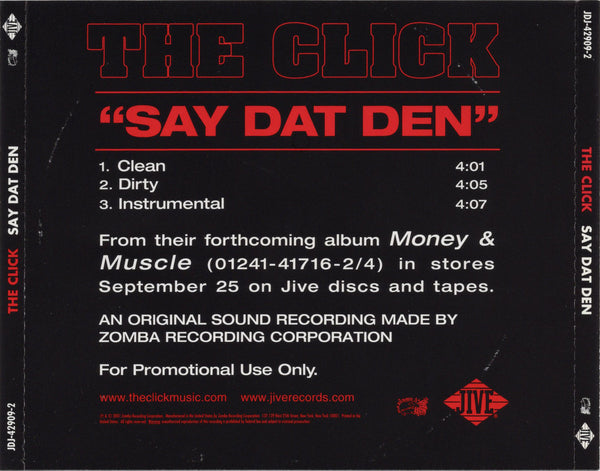 The Click - Say Dat Den [CD Single]