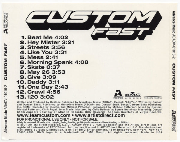 Custom - Fast (Advance Promo) [CD Album]
