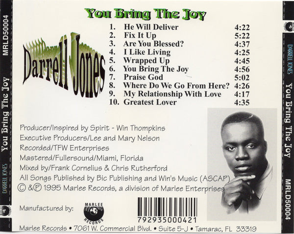 Darrell Jones - You Bring The Joy [CD Album]