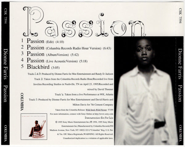 Dionne Farris - Passion [CD Single]