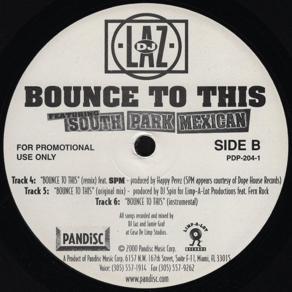 DJ Laz - Facine / Bounce To This [12" Single]