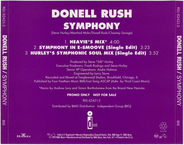 Donell Rush - Symphony [CD Single]