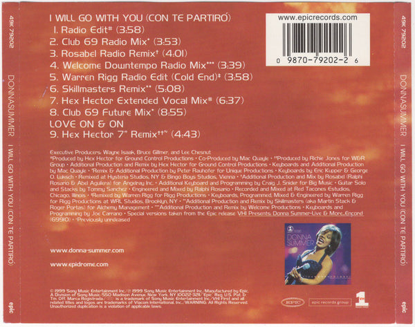 Donna Summer - I Will Go With You (Con Te Partrio) [CD Single]