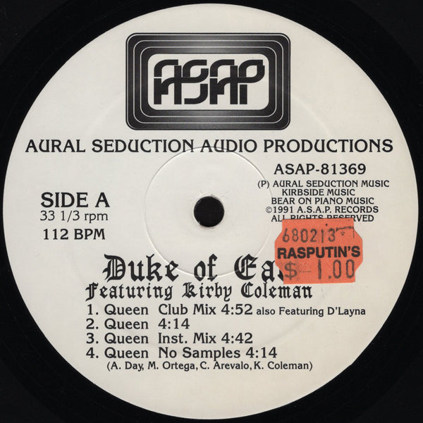 Duke Of Earl & Kirby Coleman - Queen [12" Single]