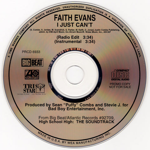 Faith Evans - I Just Can't [CD Single]