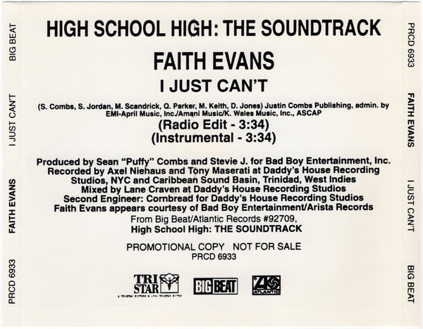 Faith Evans - I Just Can't [CD Single]