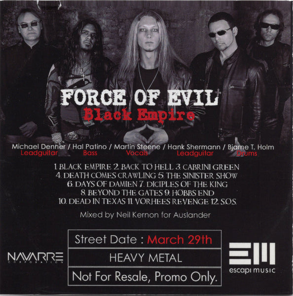 Force Of Evil - Black Empire [CD Promo]