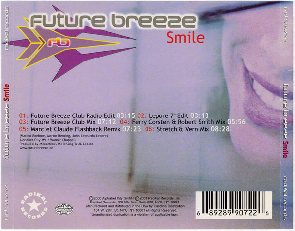 Future Breeze - Smile [CD Single]