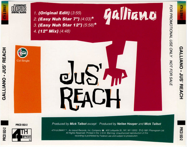 Galliano - Jus' Reach [CD Single]