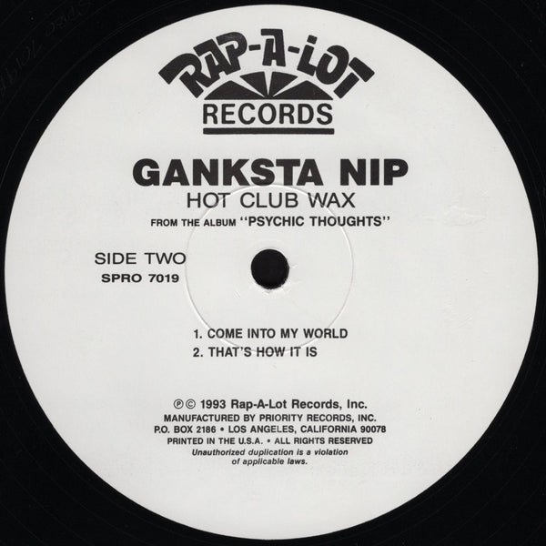 Ganksta NIP - Pyschic Thoughts: Hot Club Wax [12" Sampler]