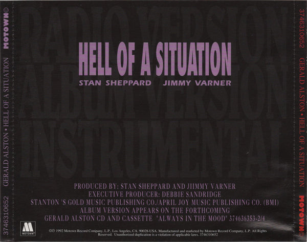 Gerald Alston - Hell Of A Situation [CD Single]