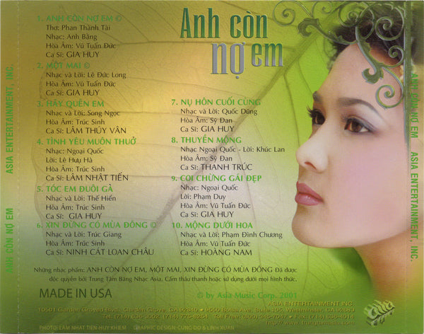 Gia Huy - Anh Con No Em [CD Album]
