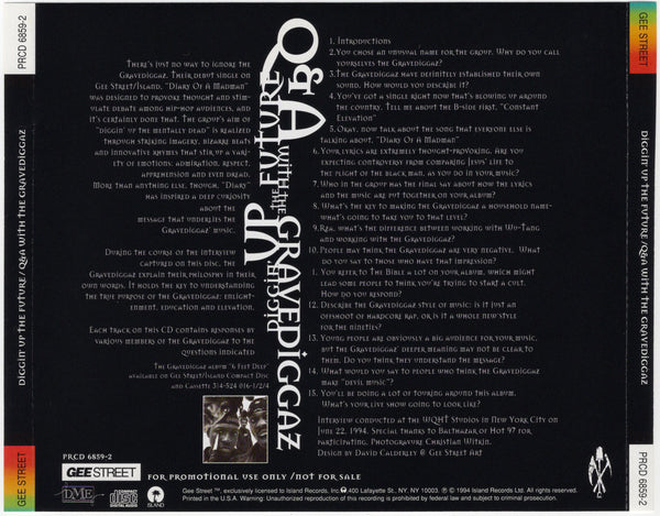 Gravediggaz - Diggin' Up The Future Q & A With The Gravediggaz [CD Promo]