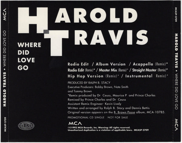 Harold Travis - Where Did Love Go [CD Single]