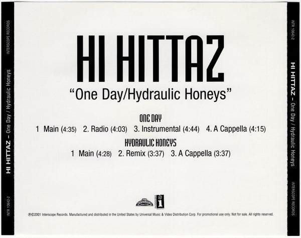 Hi Hittaz - One Day / Hydraulic Honeys [CD Single]