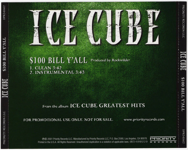 Ice Cube - $100 Bill Y'all [CD Single]