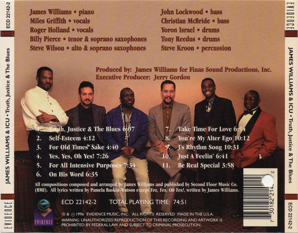 James Williams & ICU - Truth, Justice & The Blues [CD Album]