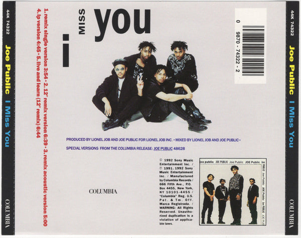 Joe Public - I Miss You [CD Single]