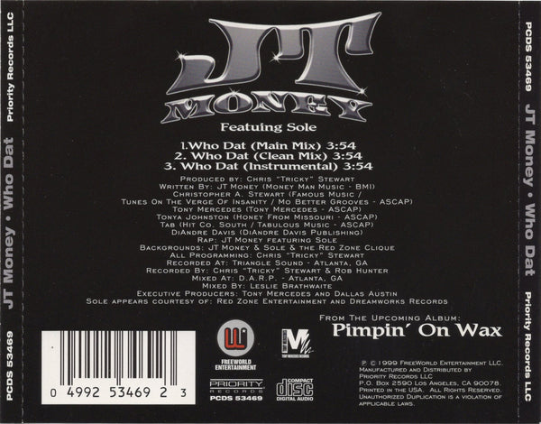 JT Money - Who Dat [CD Single]