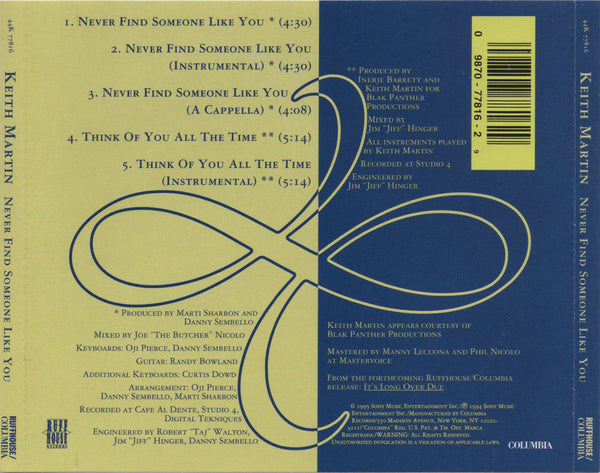Keith Martin - Never Find Someone Like You [CD Single]